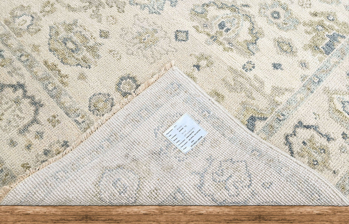 9x12 Ivory, Gray, Slate Color Hand Knotted Oushak Wool Transitional Oriental Rug