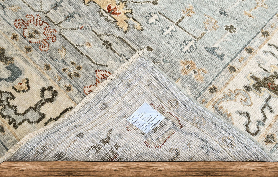 8x10 Slate, Gray, Brown Color Hand Knotted Oushak Wool Transitional Oriental Rug