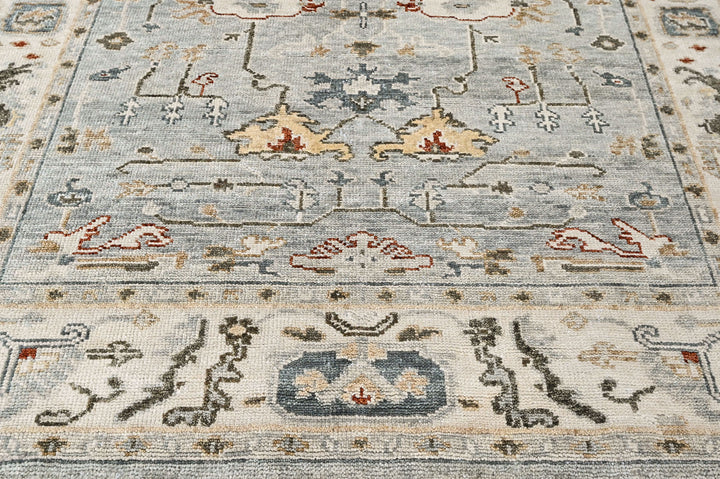 8x10 Slate, Gray, Brown Color Hand Knotted Oushak Wool Transitional Oriental Rug