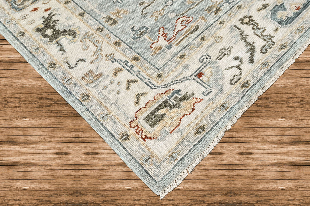 8x10 Slate, Gray, Brown Color Hand Knotted Oushak Wool Transitional Oriental Rug