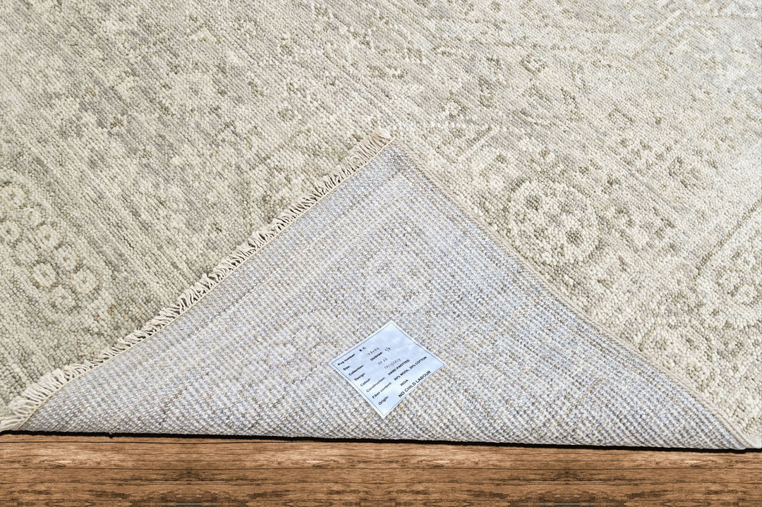 8x10 Tone on Tone Gray, , Color Hand Knotted Oushak Wool Traditional Oriental Rug