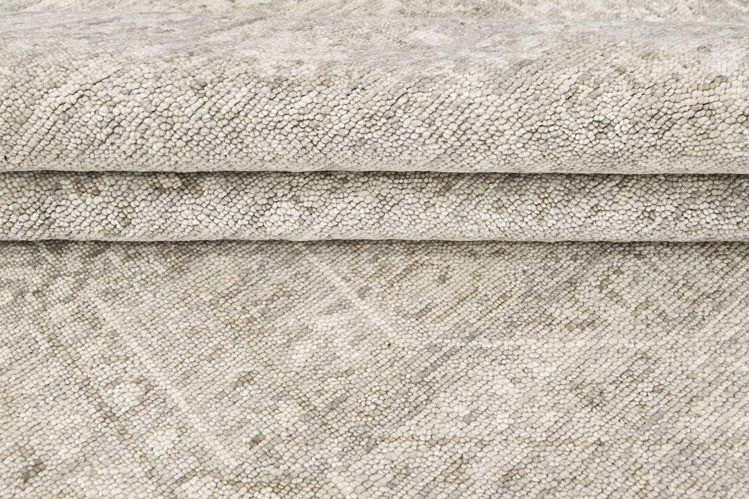 8x10 Tone on Tone Gray, , Color Hand Knotted Oushak Wool Traditional Oriental Rug