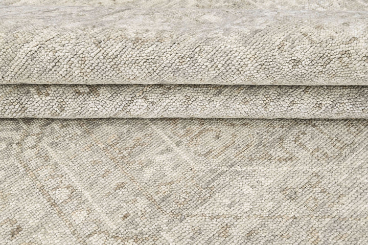 8x10 Tone on Tone Gray, , Color Hand Knotted Oushak Wool Traditional Oriental Rug