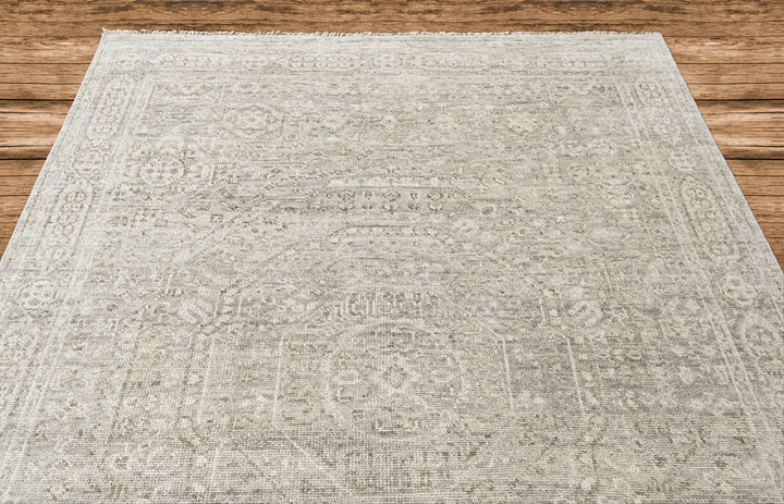 8x10 Tone on Tone Gray, , Color Hand Knotted Oushak Wool Traditional Oriental Rug