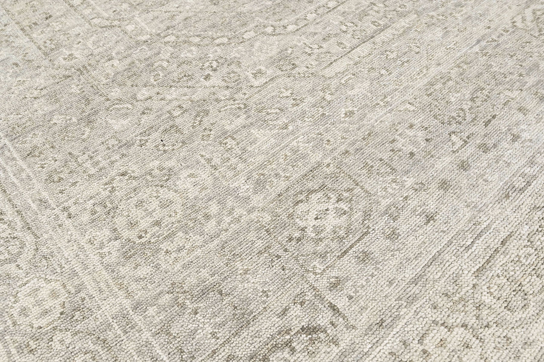 8x10 Tone on Tone Gray, , Color Hand Knotted Oushak Wool Traditional Oriental Rug