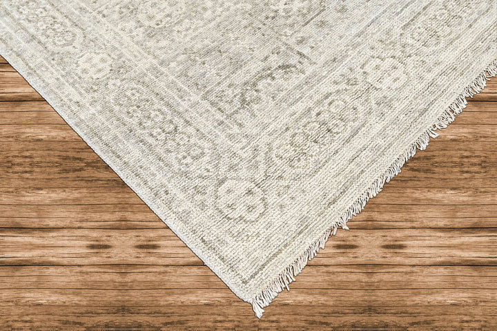 8x10 Tone on Tone Gray, , Color Hand Knotted Oushak Wool Traditional Oriental Rug