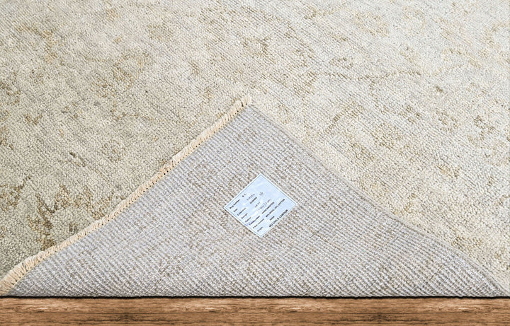 8x10 Tone on Tone Gray, , Color Hand Knotted Oushak Wool Transitional Oriental Rug