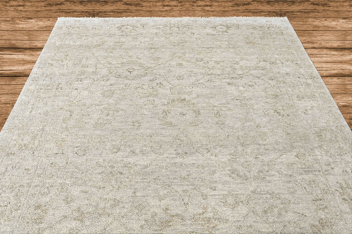8x10 Tone on Tone Gray, , Color Hand Knotted Oushak Wool Transitional Oriental Rug