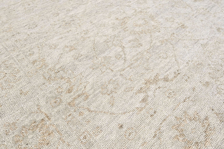 8x10 Tone on Tone Gray, , Color Hand Knotted Oushak Wool Transitional Oriental Rug