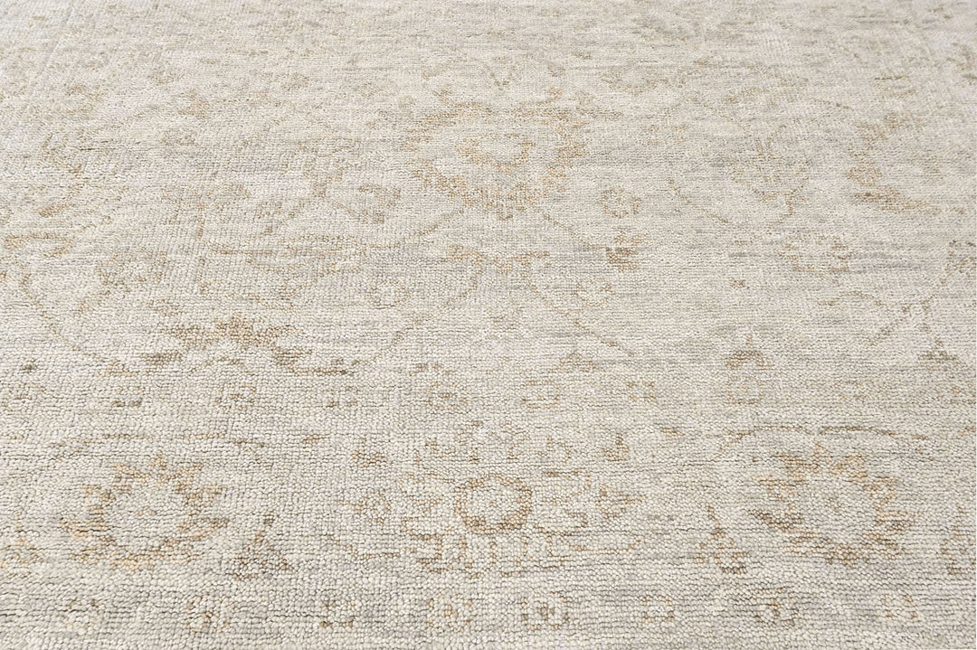 8x10 Tone on Tone Gray, , Color Hand Knotted Oushak Wool Transitional Oriental Rug