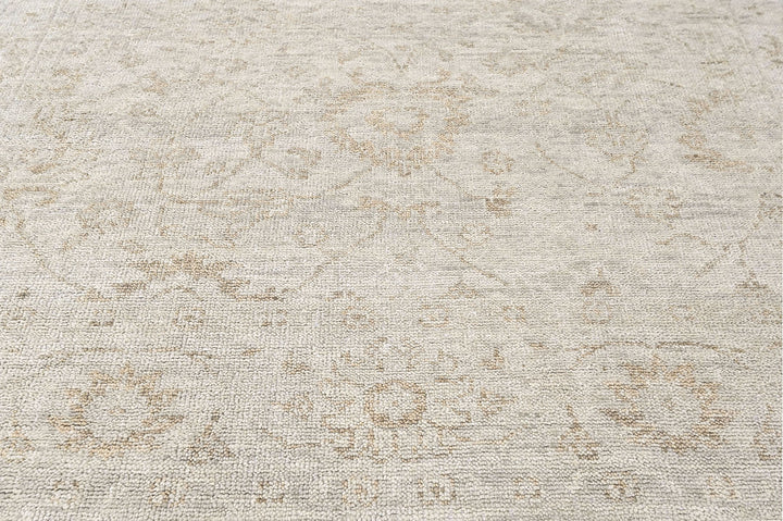 8x10 Tone on Tone Gray, , Color Hand Knotted Oushak Wool Transitional Oriental Rug