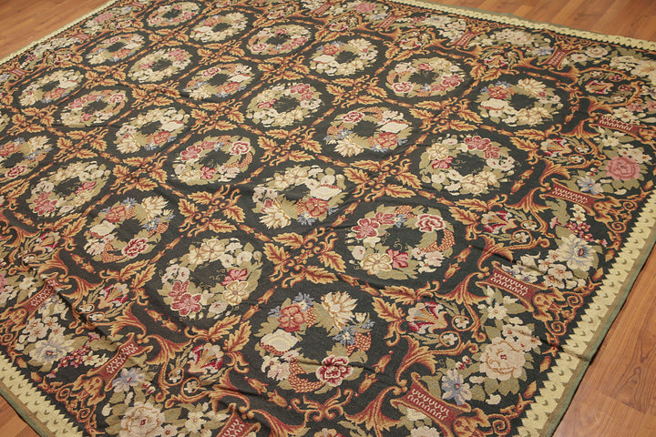 Timeless Celeste Rugs wool needlepoint area rug blending classic Aubusson artistry with modern elegance