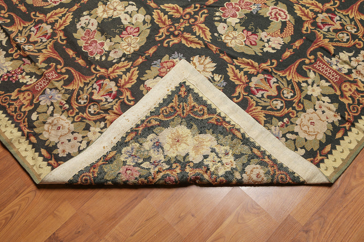 European-inspired Aubusson rug from Celeste Rugs showcasing scrolling vines and balanced floral motifs