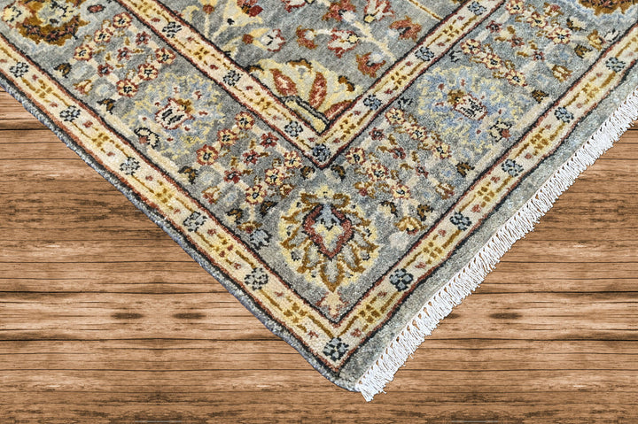 6x9 Slate, Charcoal, Gold Color Hand Knotted Oushak Wool Modern Oriental Rug