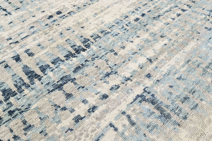 9x12 Gray, Blue, Color Hand Knotted Oushak Wool  Oriental Rug