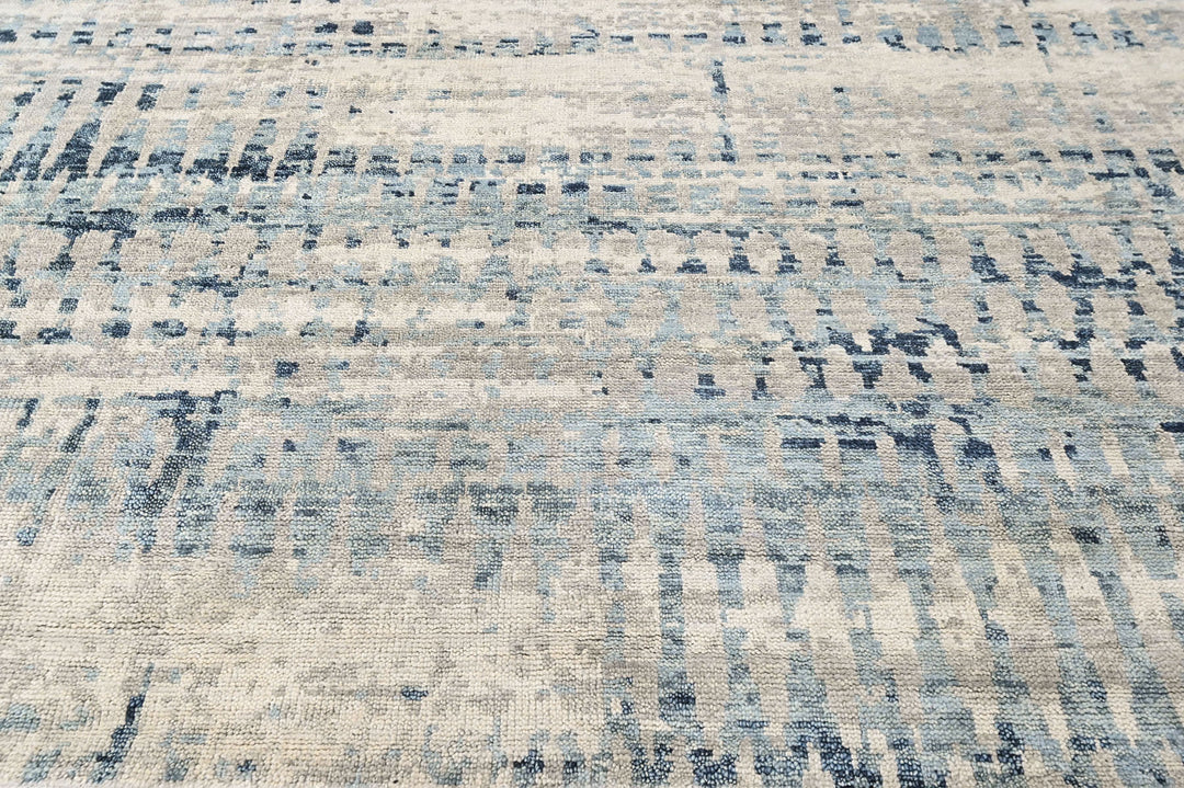 9x12 Gray, Blue, Color Hand Knotted Oushak Wool  Oriental Rug