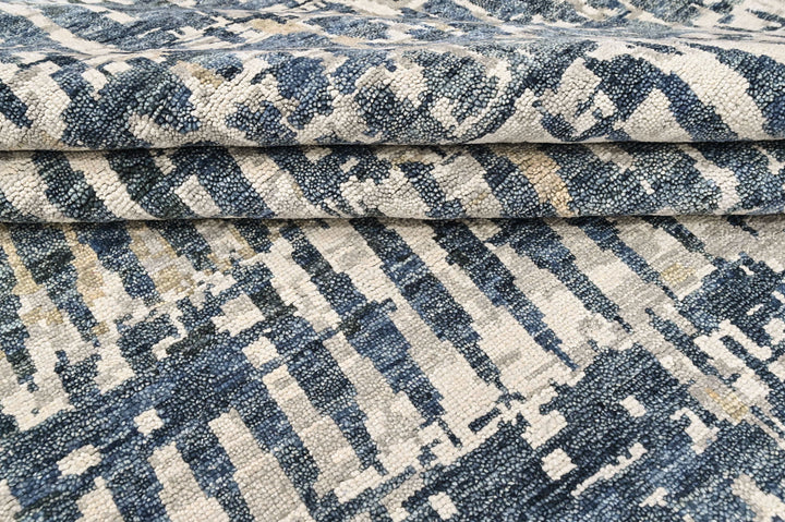 Multi Size Gray Blue Celedon Color Hand Knotted Oushak Wool Modern Oriental Rug