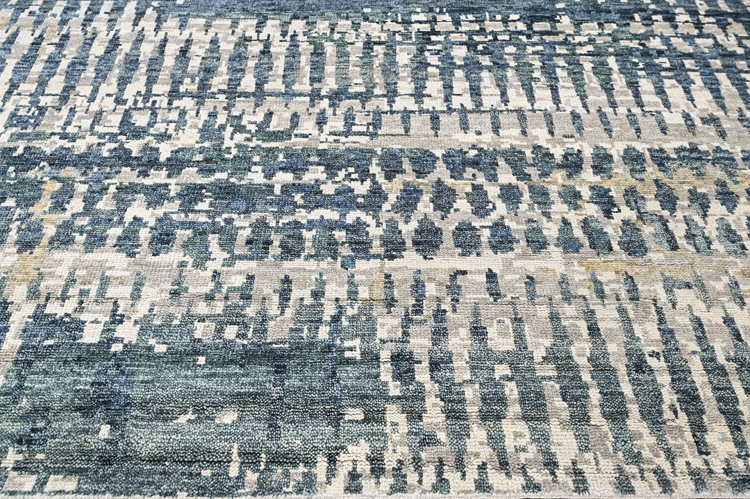 Multi Size Gray Blue Celedon Color Hand Knotted Oushak Wool Modern Oriental Rug