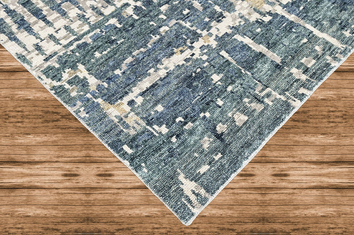 Multi Size Gray Blue Celedon Color Hand Knotted Oushak Wool Modern Oriental Rug