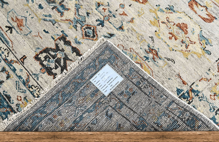 9x12 Slate, Gray, Aqua Color Hand Knotted Oushak Wool Transitional Oriental Rug