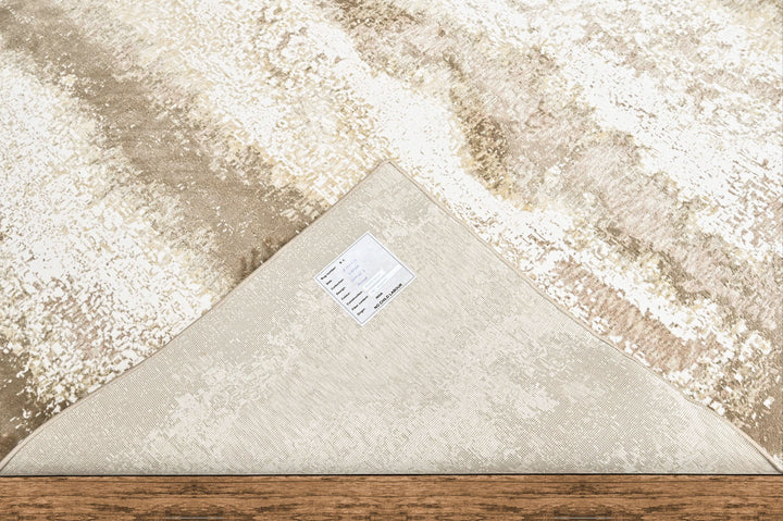 9x12 Ivory, Beige, Brown Color Power Loom Oushak Wool Modern Oriental Rug