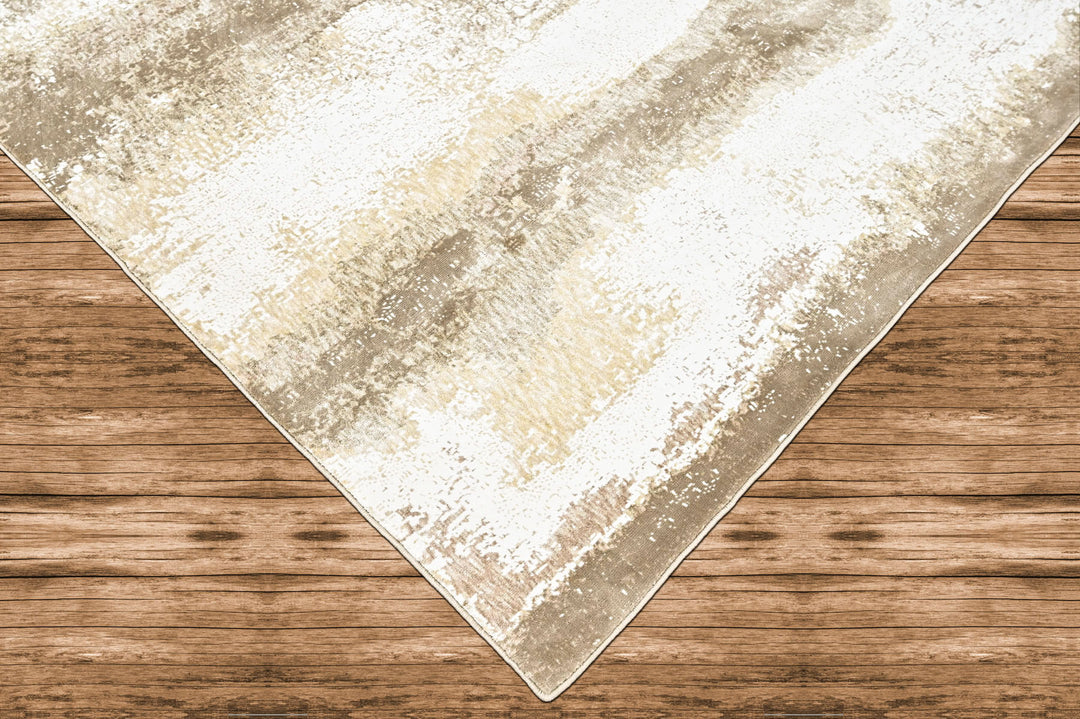 9x12 Ivory, Beige, Brown Color Power Loom Oushak Wool Modern Oriental Rug