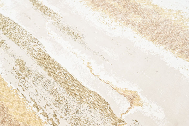 9x12 Ivory, Gray, Light Gold Color Power Loom Oushak Wool Modern Oriental Rug