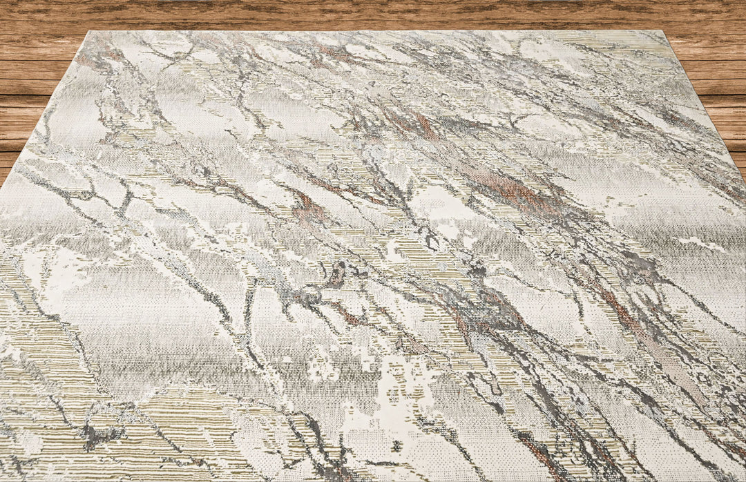 9x12 Ivory, Beige, Rust Color Power Loom Oushak Wool Modern Oriental Rug