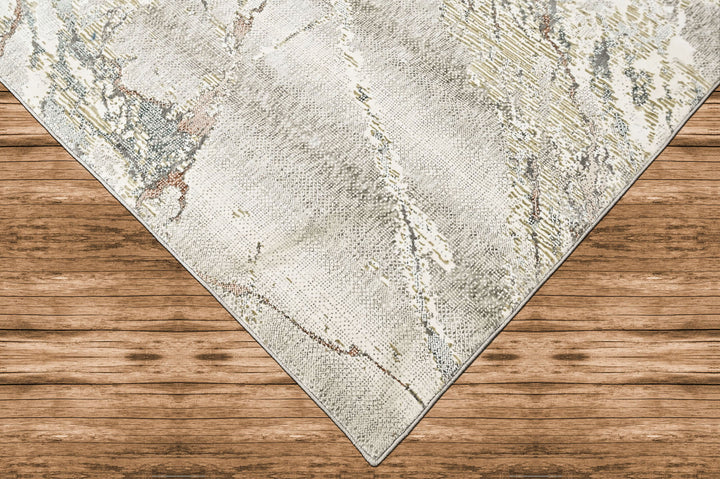 9x12 Ivory, Beige, Rust Color Power Loom Oushak Wool Modern Oriental Rug