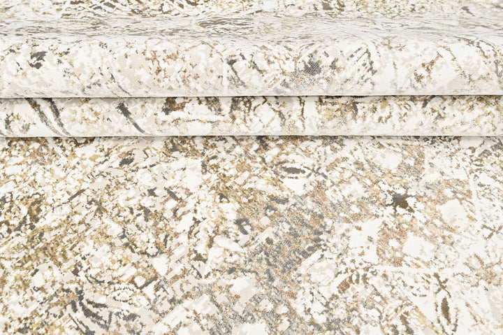 9x12 Ivory, Beige, Multi Color Power Loom Oushak Wool Modern Oriental Rug