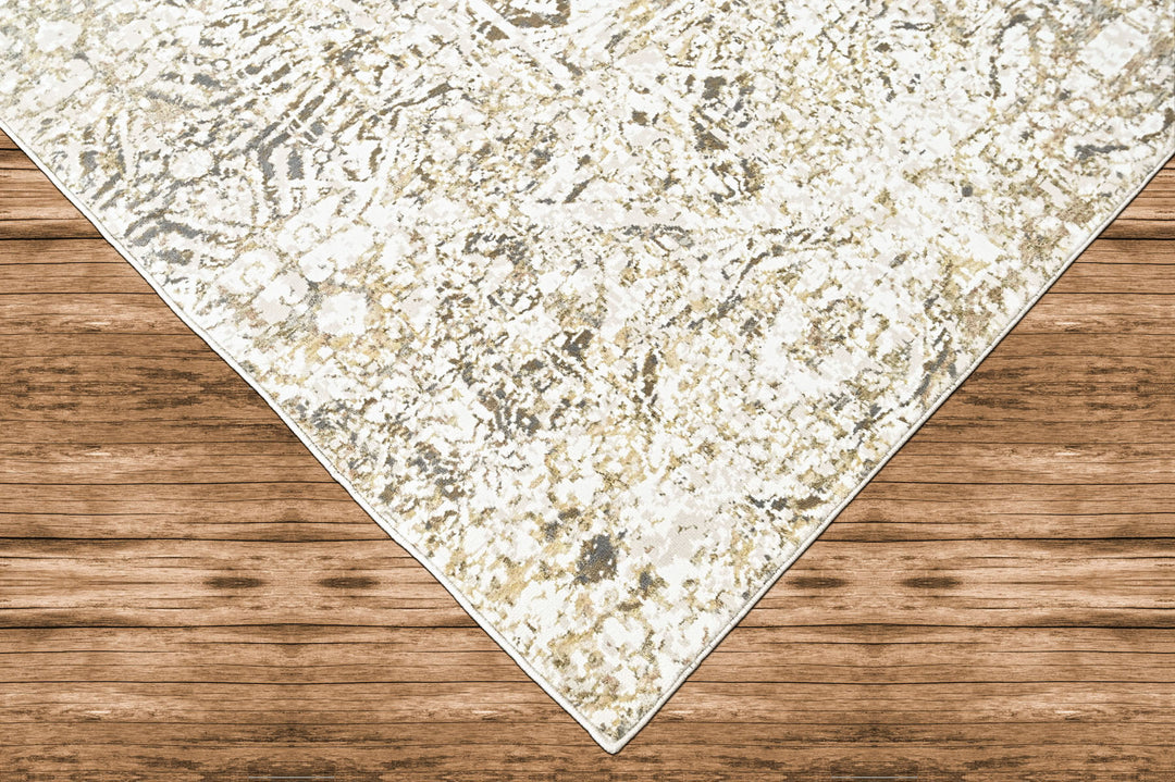 9x12 Ivory, Beige, Multi Color Power Loom Oushak Wool Modern Oriental Rug