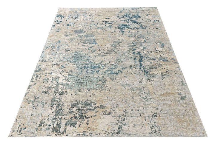Multi Size Gray Blue Slate Color Hand Knotted Tibetan Wool  Oriental Rug