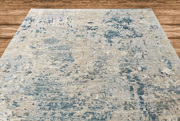 Multi Size Gray Blue Slate Color Hand Knotted Tibetan Wool  Oriental Rug