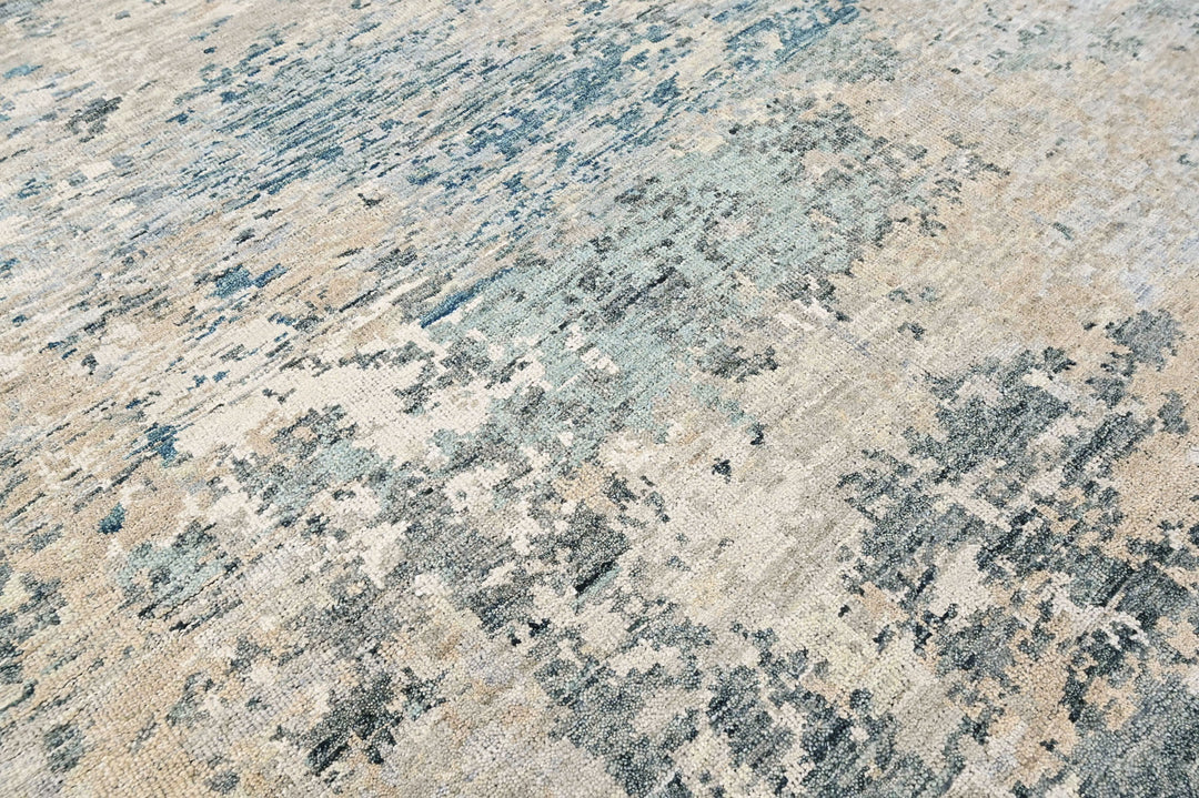 Multi Size Gray Blue Slate Color Hand Knotted Tibetan Wool  Oriental Rug
