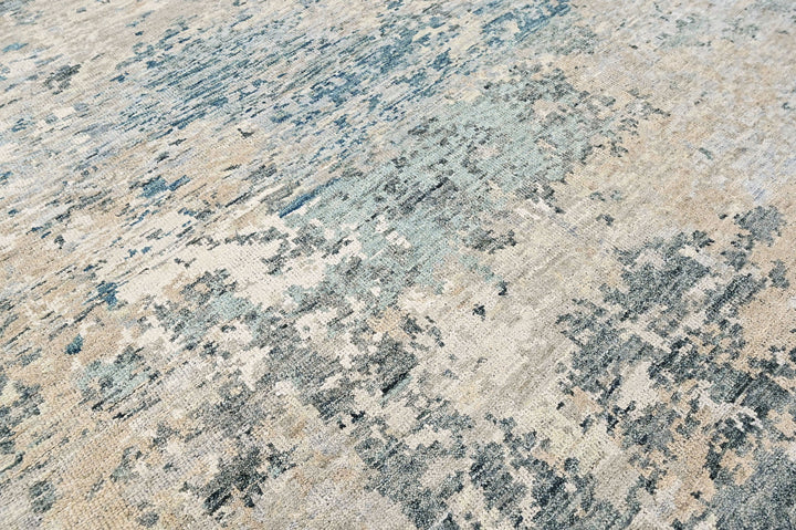 Multi Size Gray Blue Slate Color Hand Knotted Tibetan Wool  Oriental Rug