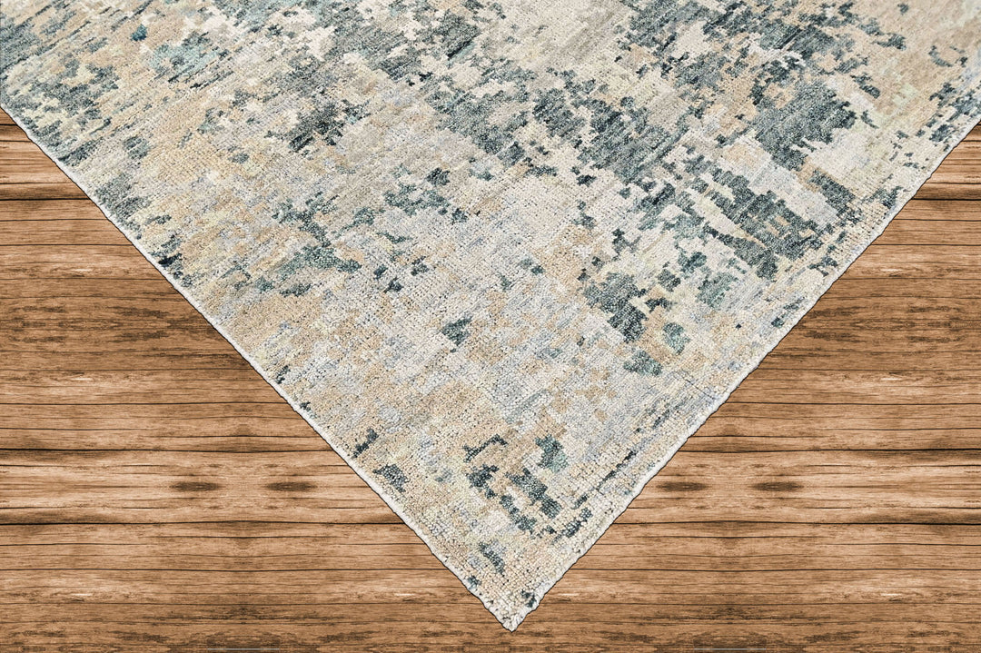 Multi Size Gray Blue Slate Color Hand Knotted Tibetan Wool  Oriental Rug