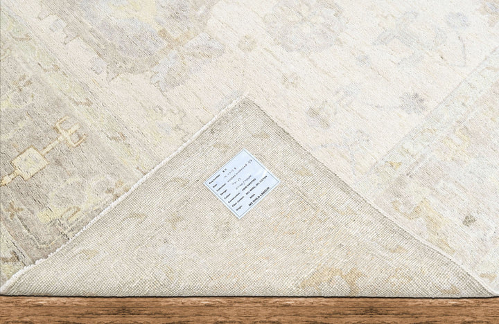 Multi Size Beige Taupe Gray Color Hand Knotted Oushak Wool Transitional Oriental Rug