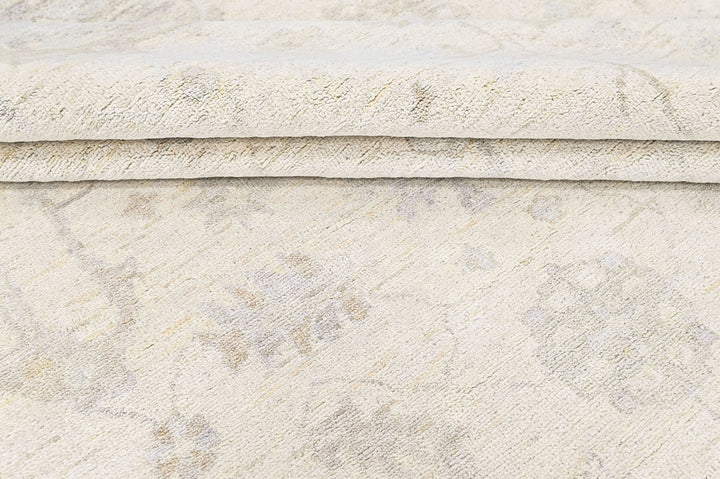 Multi Size Beige Taupe Gray Color Hand Knotted Oushak Wool Transitional Oriental Rug