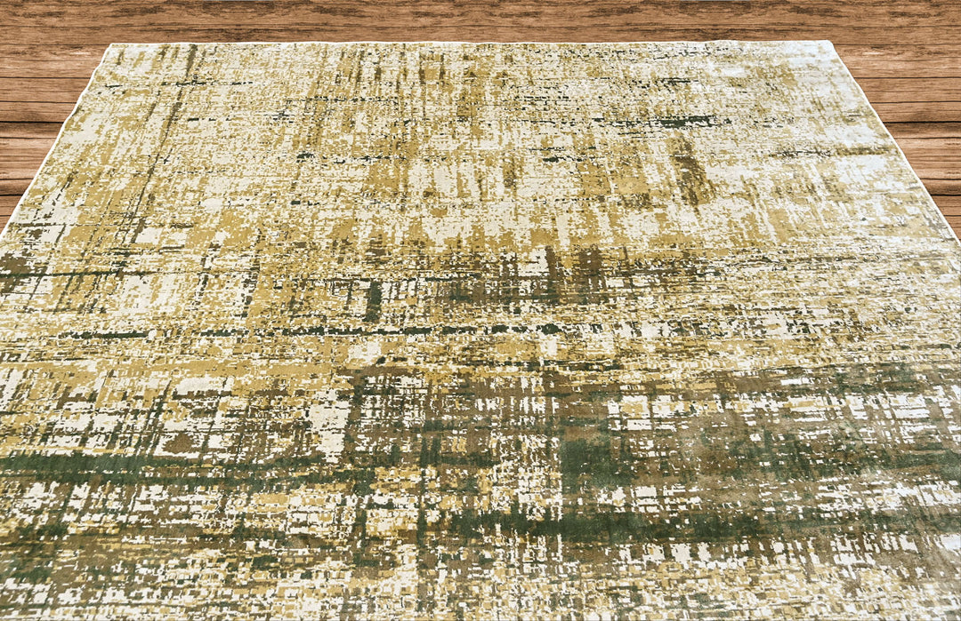 9x12 Beige, Gray, Gold Color Power Loom Oushak Wool Modern Oriental Rug