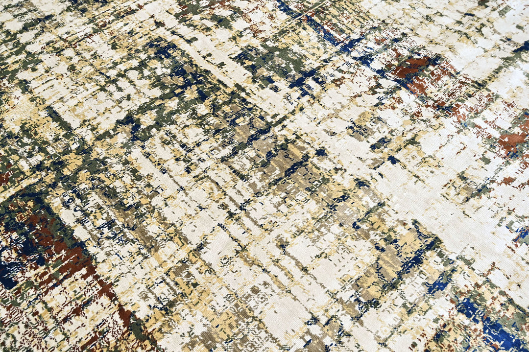 9x12 Beige, Gray, Rust Color Power Loom Oushak Wool Modern Oriental Rug