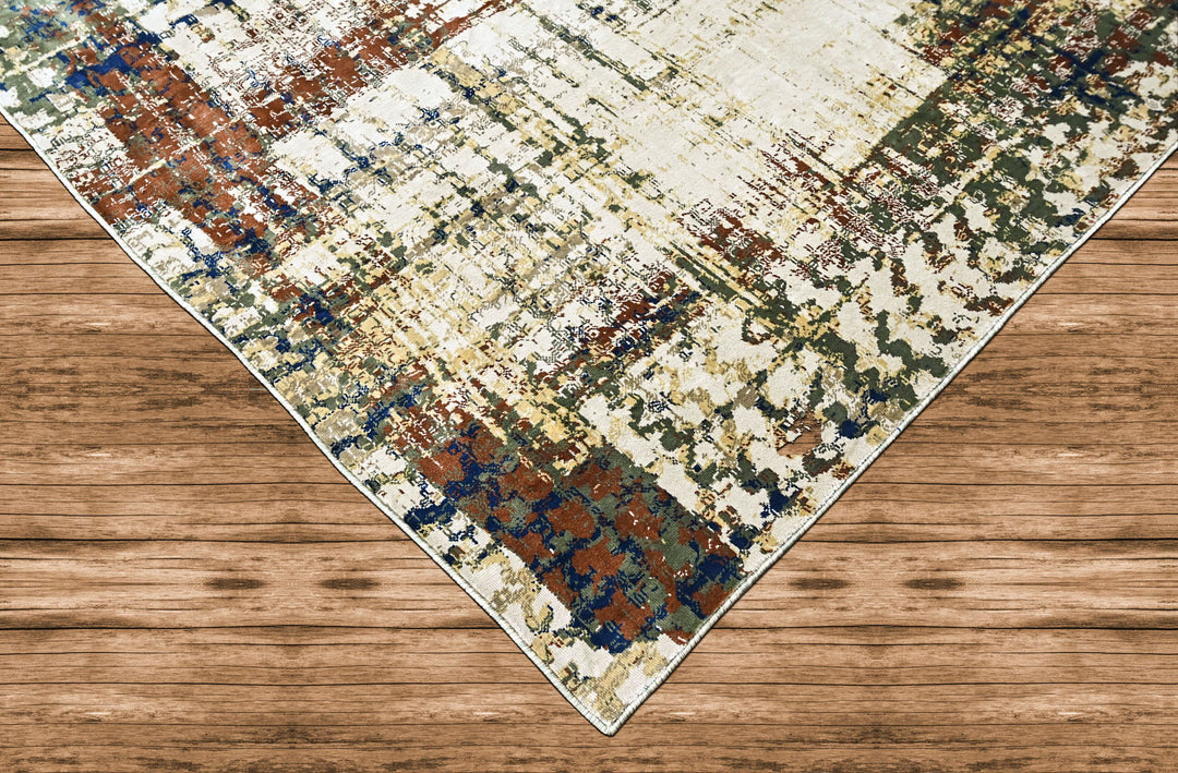 9x12 Beige, Gray, Rust Color Power Loom Oushak Wool Modern Oriental Rug