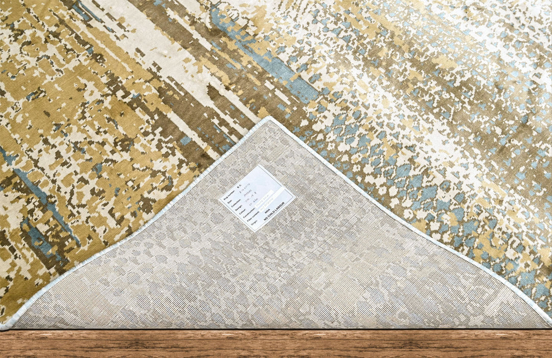 9x12 Beige, Gray, Gold Color Power Loom Oushak Wool Modern Oriental Rug