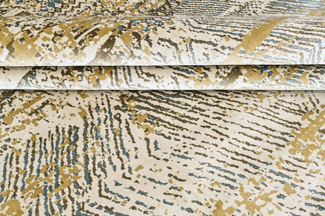 9x12 Beige, Gray, Gold Color Power Loom Oushak Wool Modern Oriental Rug