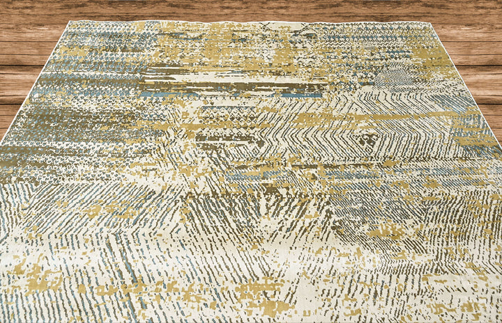 9x12 Beige, Gray, Gold Color Power Loom Oushak Wool Modern Oriental Rug