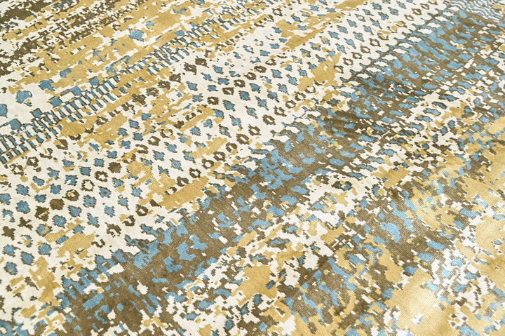 9x12 Beige, Gray, Gold Color Power Loom Oushak Wool Modern Oriental Rug