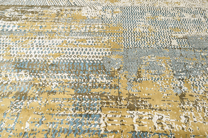 9x12 Beige, Gray, Gold Color Power Loom Oushak Wool Modern Oriental Rug