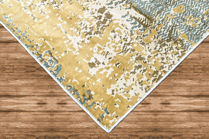 9x12 Beige, Gray, Gold Color Power Loom Oushak Wool Modern Oriental Rug