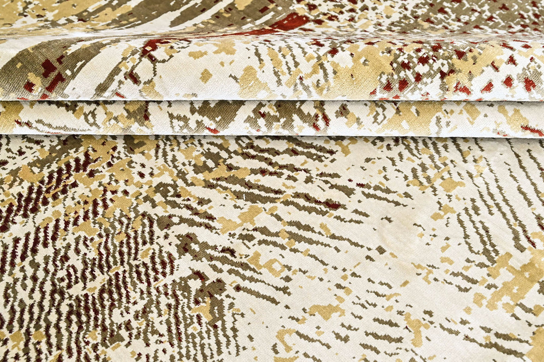 9x12 Beige, Brown, Gold Color Power Loom Oushak Wool Modern Oriental Rug