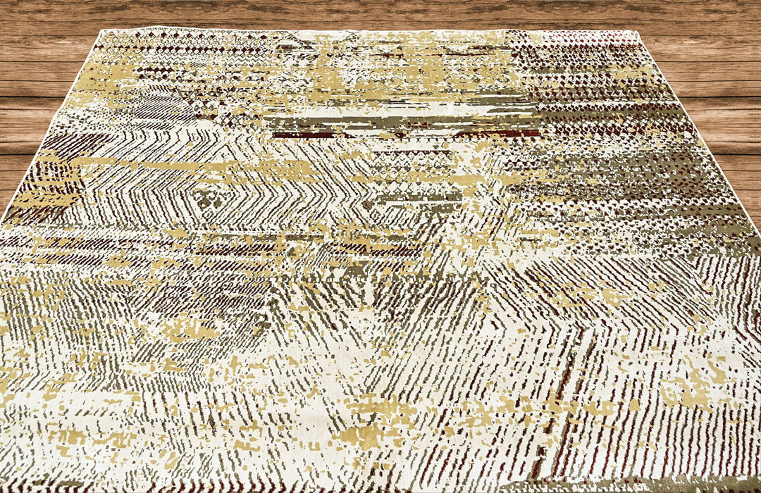 9x12 Beige, Brown, Gold Color Power Loom Oushak Wool Modern Oriental Rug