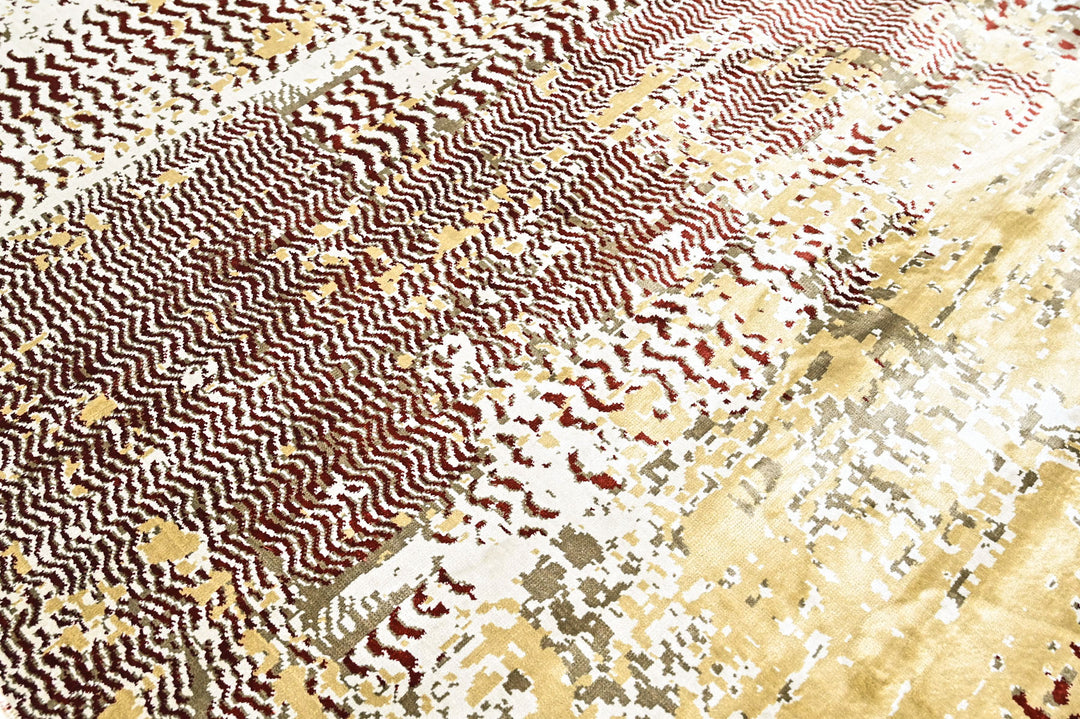 9x12 Beige, Brown, Gold Color Power Loom Oushak Wool Modern Oriental Rug